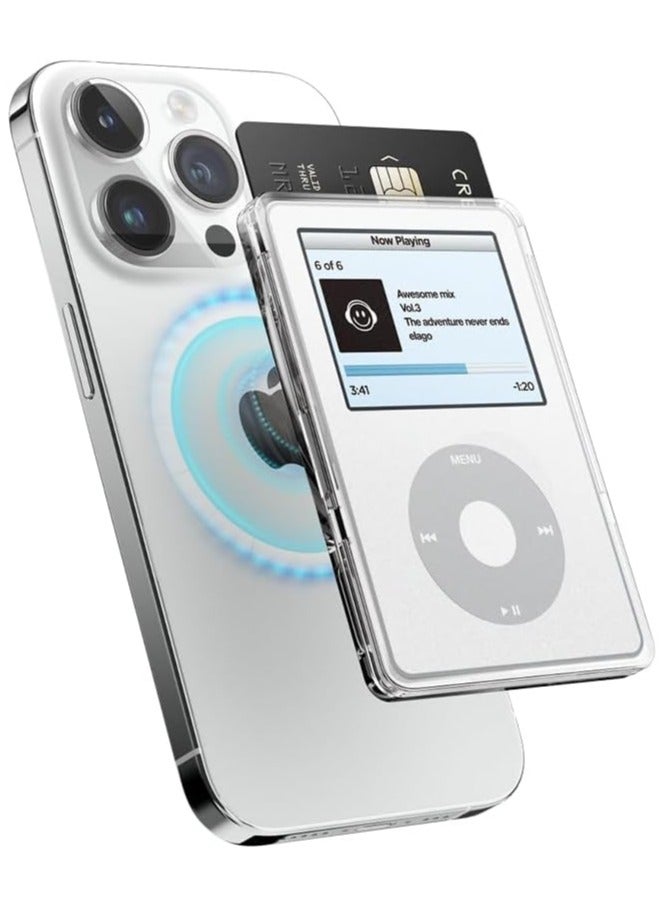 Elago Clear Magnetic 2 Card Slot Holder Compatible with MagSafe compatible cases and iPhone 16/15/14/13/12 Series Wallet - iPod