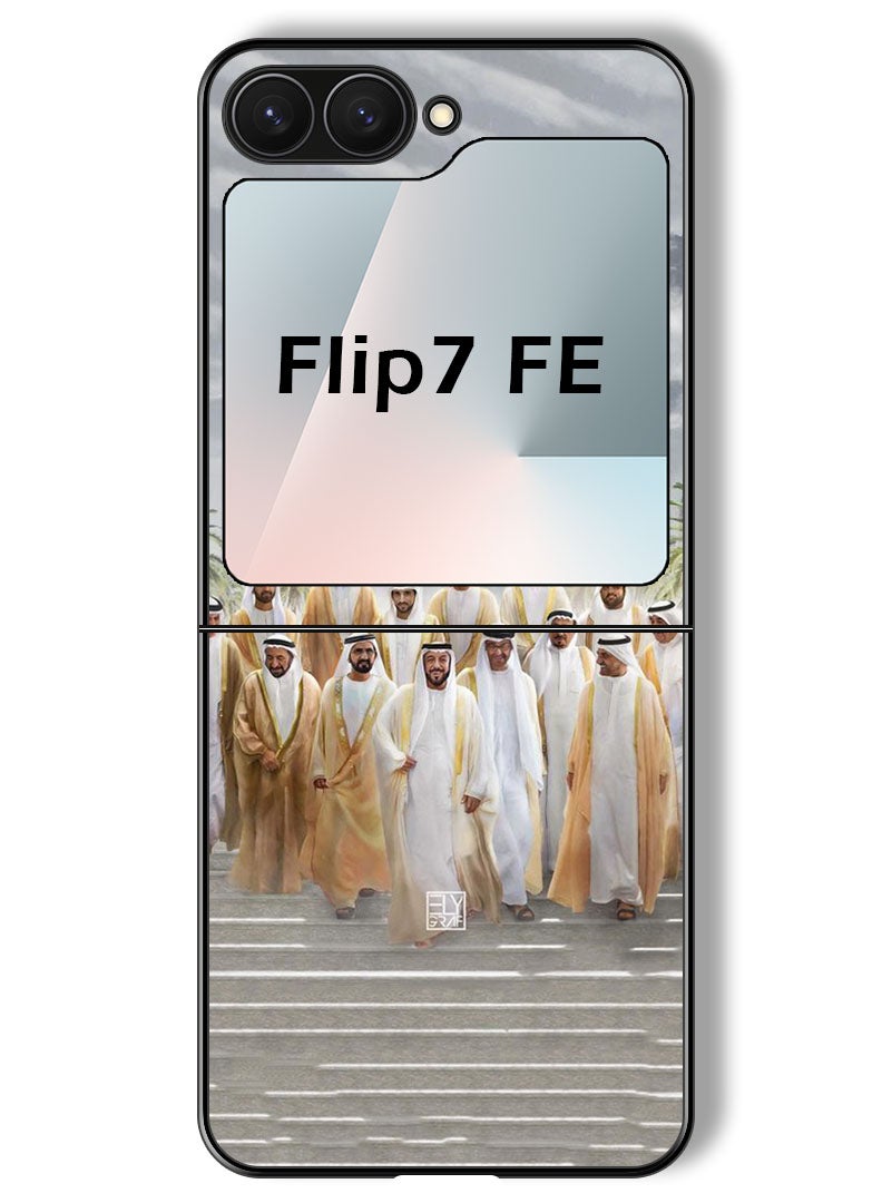 Theodor Case Compatible with Samsung Galaxy Z Flip 7 FE 6.7 Inch Protection Shockproof Bumper Cover Dubai Rulers - Image 1