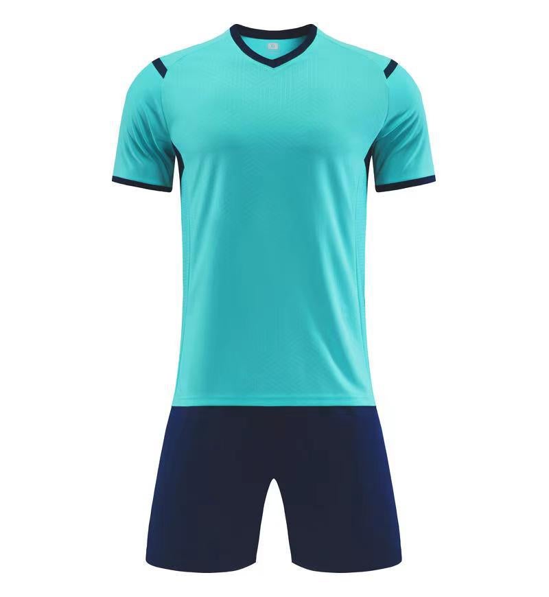 Generic New football uniform suit childrens uniform printed mens and womens competition team uniform childrens adult sports training uniform Light green