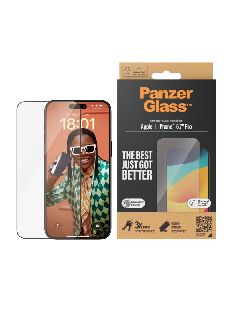 PanzerGlass Screen Protector iPhone 15 Pro Max - Wide and Privacy - Image 2