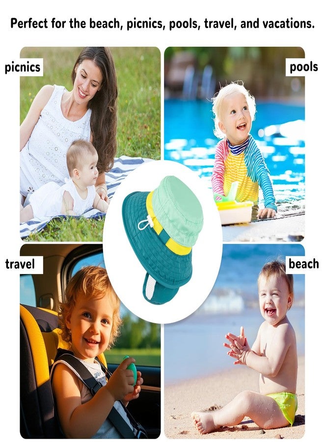 HECCEI Baby Sun Hat with Neck Flap, Windproof, Sunscreen, Warm, UPF 50+ DryShade SkyCandy Outdoor Beach Hat for 0-24 Months Toddler Boys & Girls (US, Age, 6 Months, 24 Months, Green) - Image 5