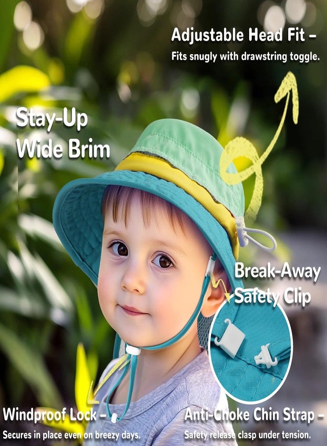 HECCEI Baby Sun Hat with Neck Flap, Windproof, Sunscreen, Warm, UPF 50+ DryShade SkyCandy Outdoor Beach Hat for 0-24 Months Toddler Boys & Girls (US, Age, 6 Months, 24 Months, Green) - Image 2