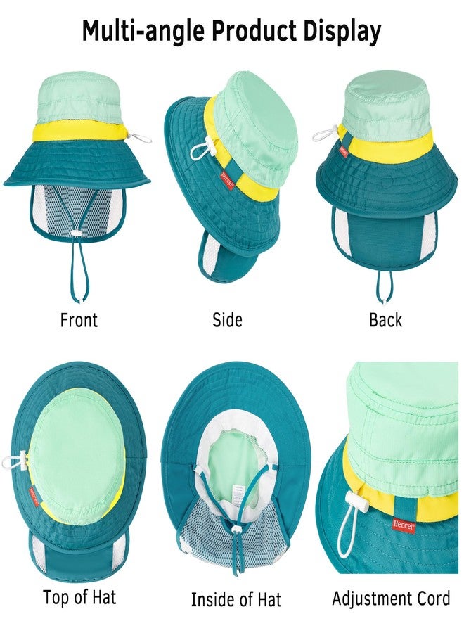 HECCEI Baby Sun Hat with Neck Flap, Windproof, Sunscreen, Warm, UPF 50+ DryShade SkyCandy Outdoor Beach Hat for 0-24 Months Toddler Boys & Girls (US, Age, 6 Months, 24 Months, Green) - Image 3