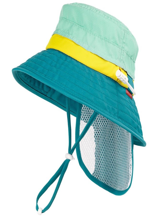 HECCEI Baby Sun Hat with Neck Flap, Windproof, Sunscreen, Warm, UPF 50+ DryShade SkyCandy Outdoor Beach Hat for 0-24 Months Toddler Boys & Girls (US, Age, 6 Months, 24 Months, Green) - Image 1