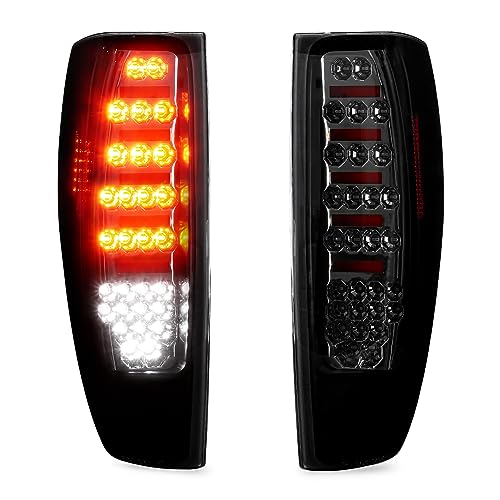 Tresound LED Tail Light for Chevy Colorado 20042012 GMC Canyon 20042012 Rear Taillight Assembly Chrome Housing Smoked Lens