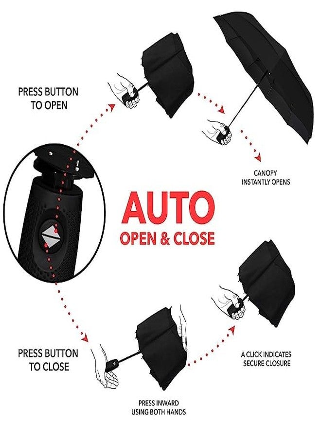 BOXO Automatic Open Close Umbrella Flashlight Handle Umbrella Travel Umbrella - 1 Pcs - Image 4