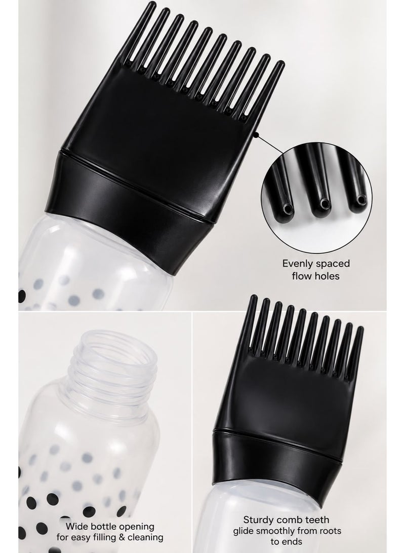 Root Comb Applicator Bottle, Squeeze Hair Dye Applicator Bottle with Comb Tip, Scalp Oil and Hair Treatment Dispenser, Mess-Free Hair Coloring Tool, Assorted Colors - Image 4