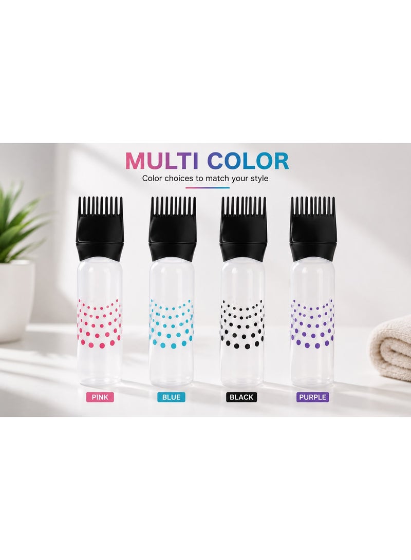 Root Comb Applicator Bottle, Squeeze Hair Dye Applicator Bottle with Comb Tip, Scalp Oil and Hair Treatment Dispenser, Mess-Free Hair Coloring Tool, Assorted Colors - Image 5
