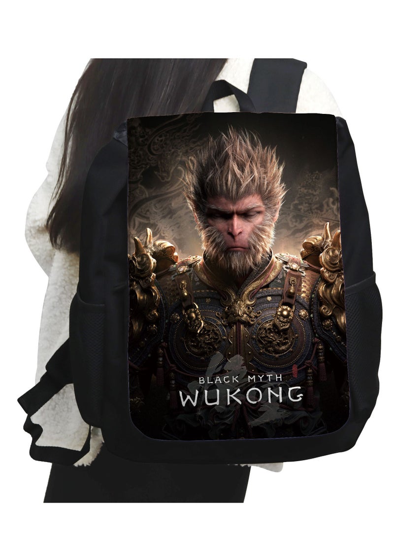 ووكونغ حقيبة ظهر كبيرة الحجم مطبوعة من Black Myth Wukong 3A Game Peripherals، حقيبة مدرسية متعددة الاستخدامات من سلسلة رحلة الطلاب إلى الغرب Monkey King - Image 1