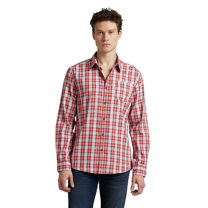 Pepe Jeans Orange Checked Full Sleeved Shirt - Image 3