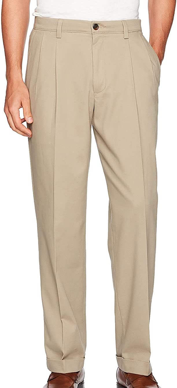 Dockers Men's Relaxed Fit Easy Khaki Pants-Pleated, Timberwolf, 38W x 32L - Image 1
