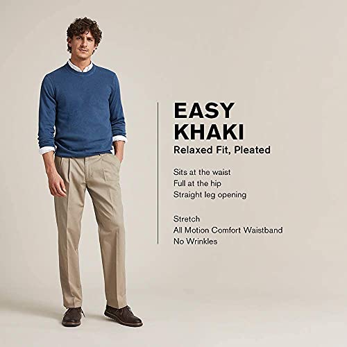 Dockers Men's Relaxed Fit Easy Khaki Pants-Pleated, Timberwolf, 38W x 32L - Image 3