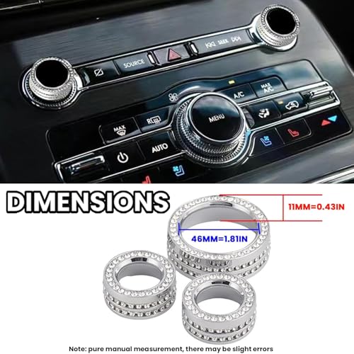 CUCHIYUN Bling Crystal A/C Audio Volume Knob Cover Compatible with Lincoln Navigator/Continental/Pirate Ship/MKZ/Nautilus Interior Accessories - Image 2