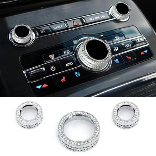 CUCHIYUN Bling Crystal A/C Audio Volume Knob Cover Compatible with Lincoln Navigator/Continental/Pirate Ship/MKZ/Nautilus Interior Accessories - Image 1