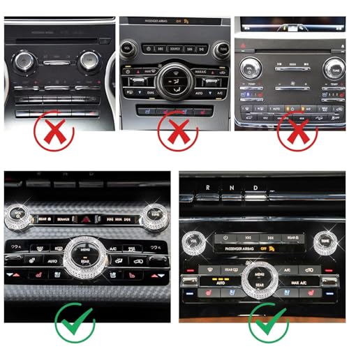 CUCHIYUN Bling Crystal A/C Audio Volume Knob Cover Compatible with Lincoln Navigator/Continental/Pirate Ship/MKZ/Nautilus Interior Accessories - Image 4