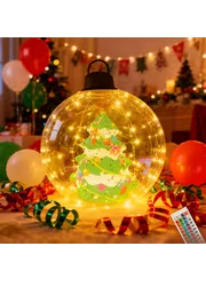 erorex Giant Inflatable Christmas Snow Globe Light - Transparent PVC Decor with Snowman, Santa & Reindeer, Battery Operated LED, for Home Indoor Holiday Ambience, Seasonal Display, Festive Art Decor, Durable Plastic, Party Planners - Image 3