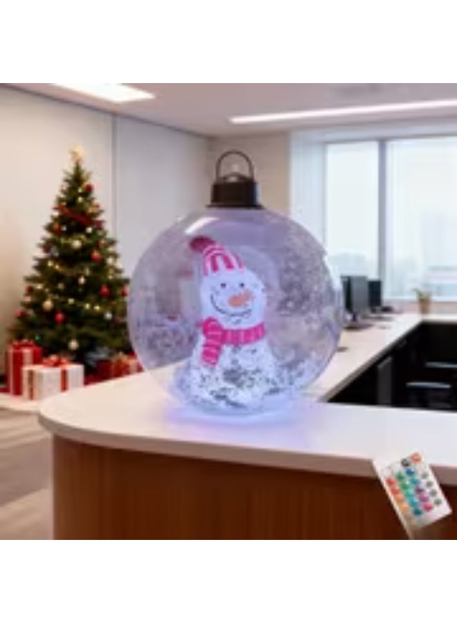 erorex Giant Inflatable Christmas Snow Globe Light - Transparent PVC Decor with Snowman, Santa & Reindeer, Battery Operated LED, for Home Indoor Holiday Ambience, Seasonal Display, Festive Art Decor, Durable Plastic, Party Planners - Image 4