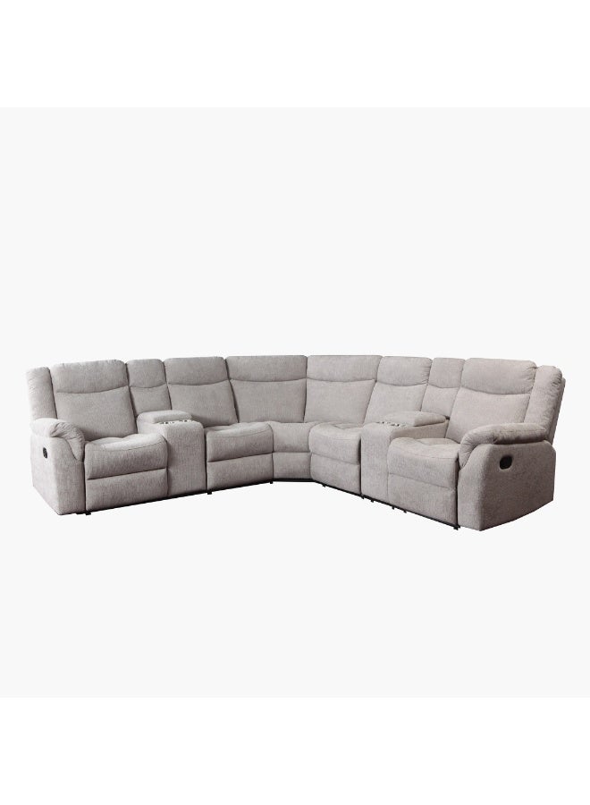 Home Box Alfred 2-Piece 4-Seater Fabric Corner Recliner Set With 2 Consoles And 4 Cupholders 169 X 101 X 91 Cm  - Image 1