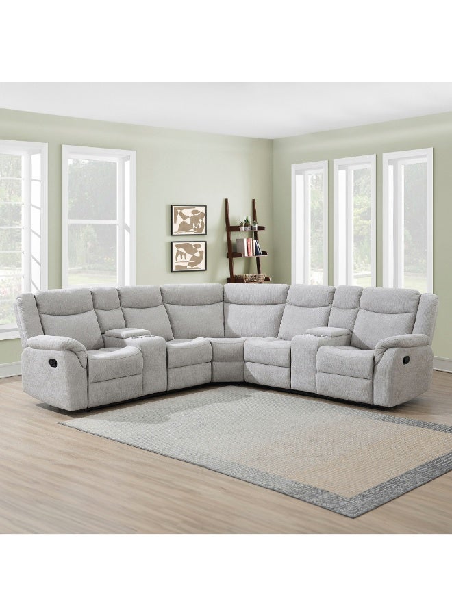 Home Box Alfred 2-Piece 4-Seater Fabric Corner Recliner Set With 2 Consoles And 4 Cupholders 169 X 101 X 91 Cm  - Image 2