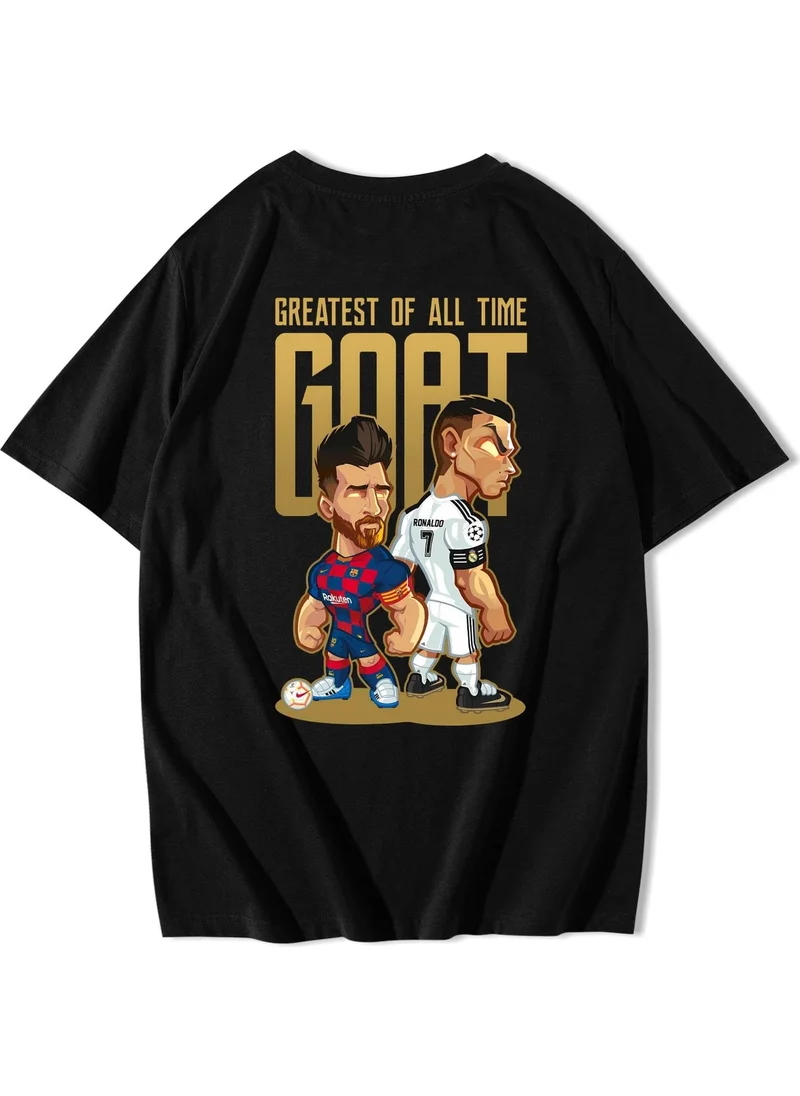 BRZ Collection Oversize Messi And Ronaldo Goat T-Shirt