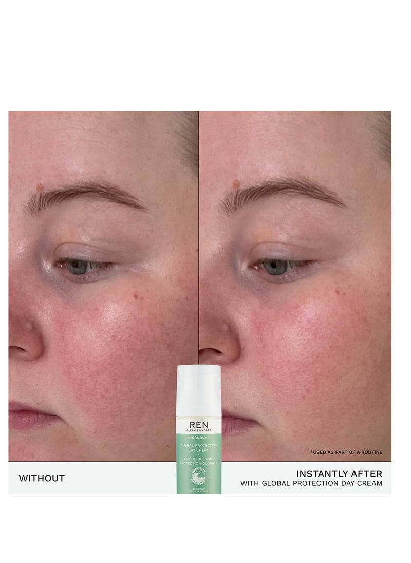 REN CLEAN SKINCARE - REN Clean Skincare - EvercalmTM Global Protection Day Cream Antioxidant Face Moisturizer for Dry & Sensitive Skin Cruelty-Free Vegan - Image 1