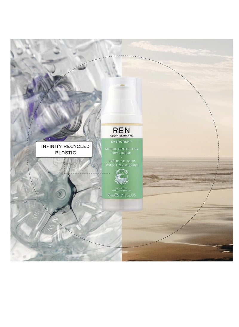 REN CLEAN SKINCARE - REN Clean Skincare - EvercalmTM Global Protection Day Cream Antioxidant Face Moisturizer for Dry & Sensitive Skin Cruelty-Free Vegan - Image 1
