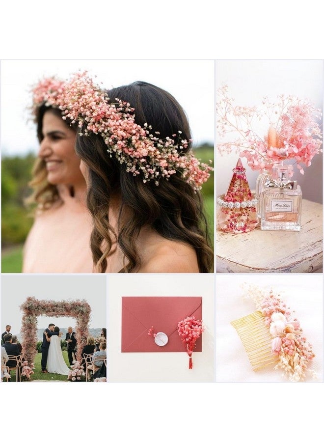 Zarwani 1 Box Natural Real Dried Flowers for Art Craft Mixed Soap, Candle, Scrapbook, DIY, Resin Tray Jewellery, Pendant (White Mix Color) (Baby Breath Pink) - Image 5