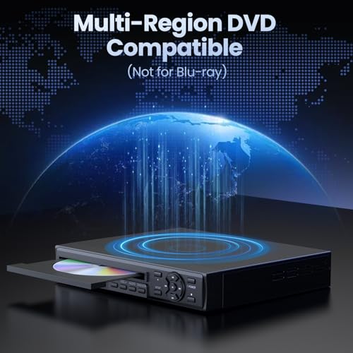 Desobry HDMI DVD Player for TV – Region Free All-Region DVD Player, Full HD 1080p Upscaling, USB Playback & Multi-Format Support, Compact Design with Remote (Standard) - Image 3