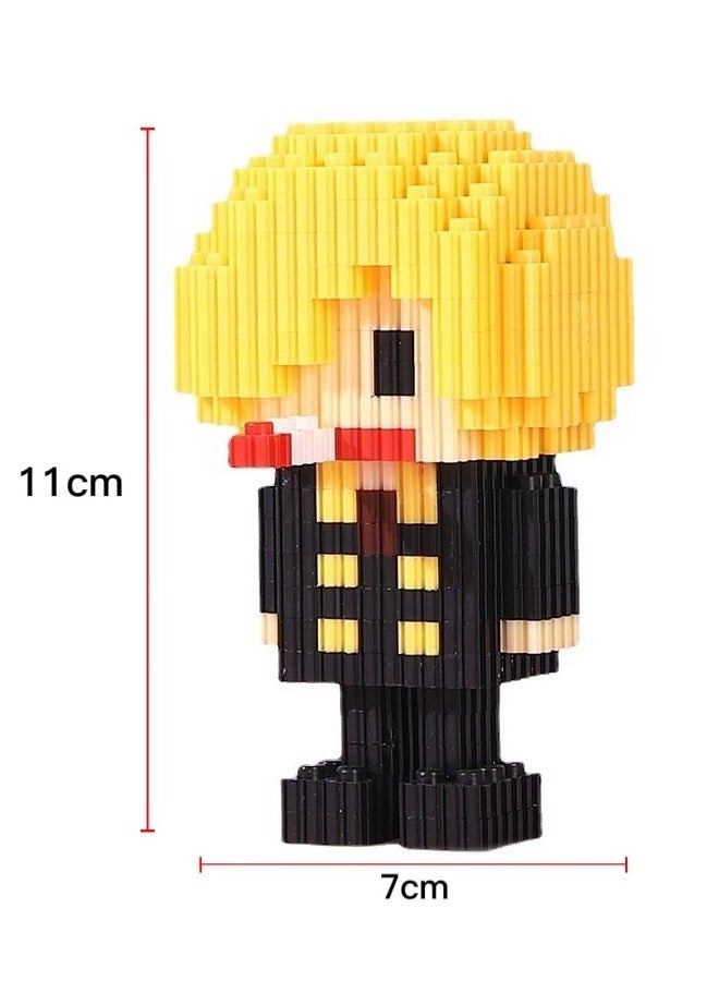 Anime One Piece Ace  Sanji Building Bricks Set, DIY Block Building Set, Classic Mini Building Bricks, Assembling Building Blocks Suitable for Boys and Girls Aged 14 and Up（2 Sets, 1260 Pcs in Total) - Image 3