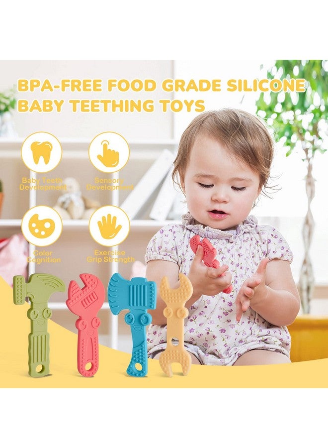 TYRY.HU Baby Teething Toys For Babies 06 Months 612 Months Bpa Free Silicone Baby Molar Teether Chew Toys Hammer Wrench Spanner Pliers For Boys Girls Softtextured Easy To Hold & Clean 4 Packs - Image 3