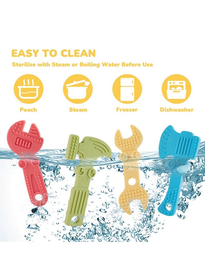 TYRY.HU Baby Teething Toys For Babies 06 Months 612 Months Bpa Free Silicone Baby Molar Teether Chew Toys Hammer Wrench Spanner Pliers For Boys Girls Softtextured Easy To Hold & Clean 4 Packs - Image 5