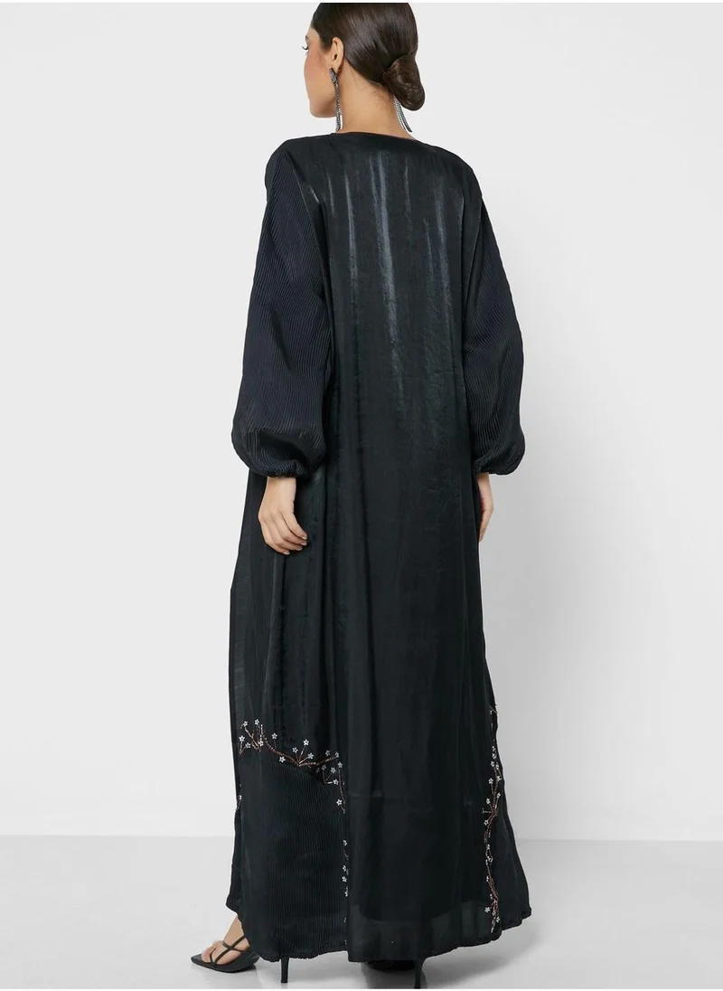 Moistreet Pleated Longline Abaya