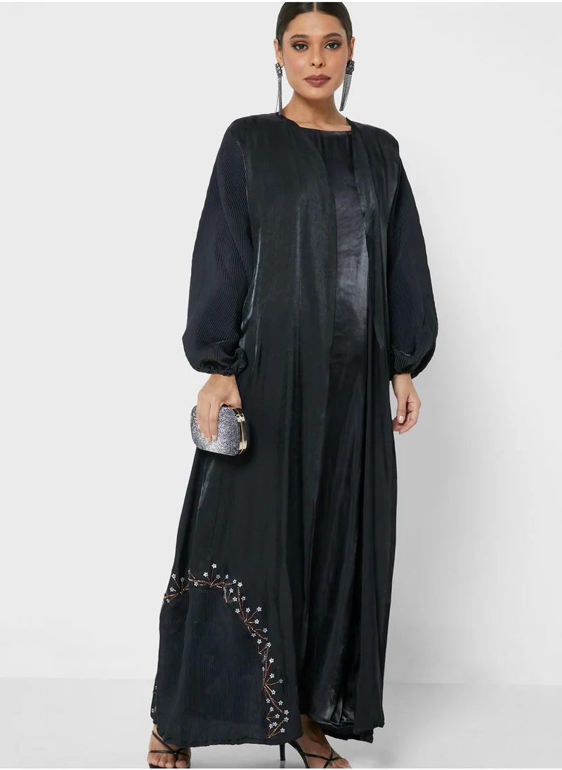 Moistreet Pleated Longline Abaya
