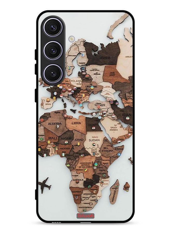Tolwak Samsung Galaxy S24 Plus 5G Protective Case Cover World Map Art - Image 1