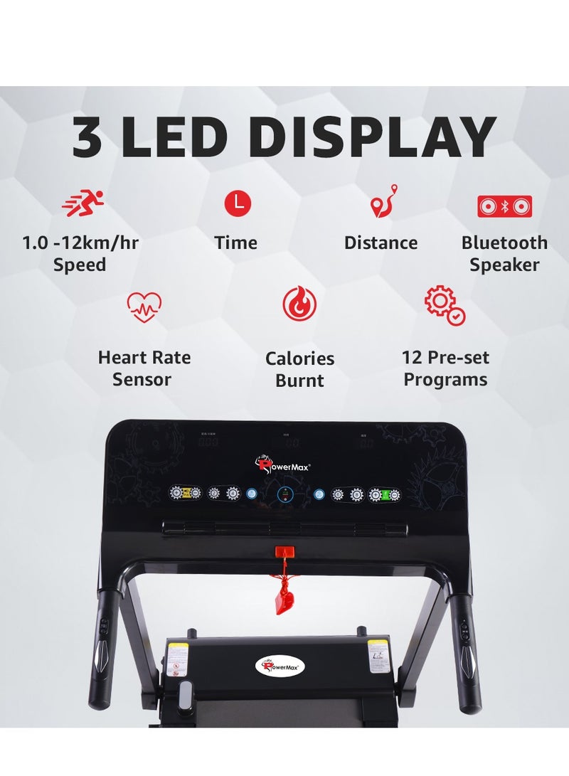 Powermax Fitness Urbantrekâ„¢ Td-N1 (4Hp Peak) Treadmill For Home,Cardio Traning, With 12 Pre-Set Workout,Compact Vertical Foldable, Max Speed 12Km/Hr, Max User Weight 100Kg - Image 3