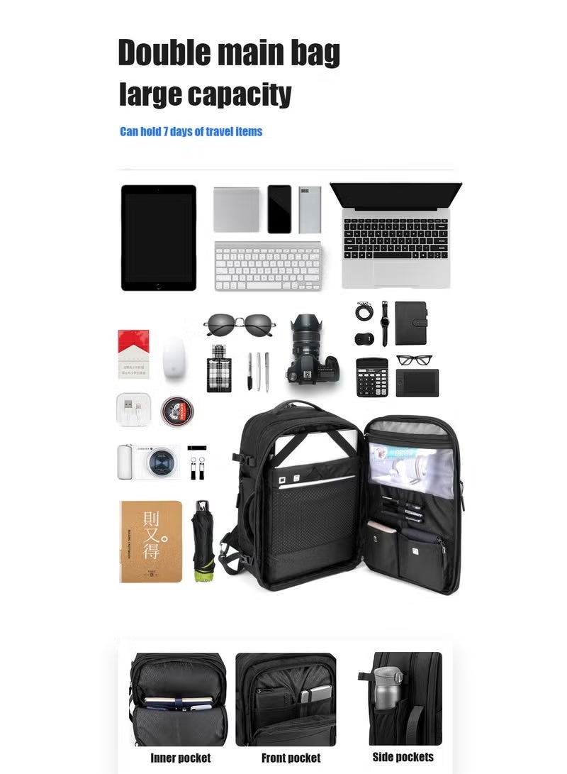 ARCTIC HUNTER B00382 Men Smart Detachable Design Waterproof Travel 17.3-Inch Laptop Backpack Bag, Black - Image 5