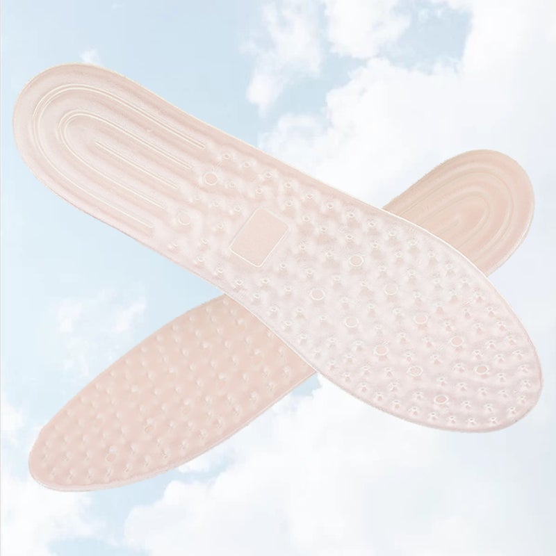 2 Pairs of Shoe Insole TPU Inflatable Insoles Absorbing Breathable Foot Pad for Travel Outdoor White - Image 5