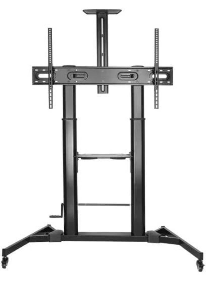 Skilltech Manual Lifting Height Adjustable Ultra-Large Display TV Stand For Most 60" - 100" Screen Up to 100kg Weight Capacity Material Steel Aluminum Plastic Black | SH 666TW - Image 2