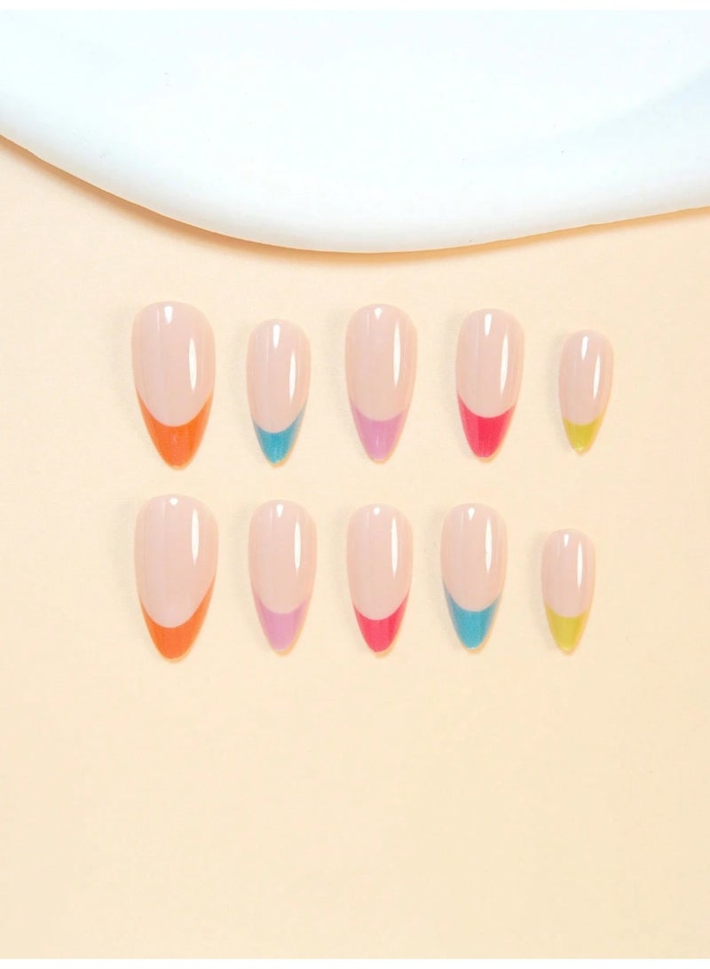 اظافر تركيب مزيفه بشكل لوزي تحتوي العلبه على 24 ظفر مع مبرد اظافر و صمغ - Image 3