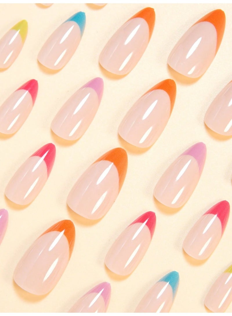 اظافر تركيب مزيفه بشكل لوزي تحتوي العلبه على 24 ظفر مع مبرد اظافر و صمغ - Image 4