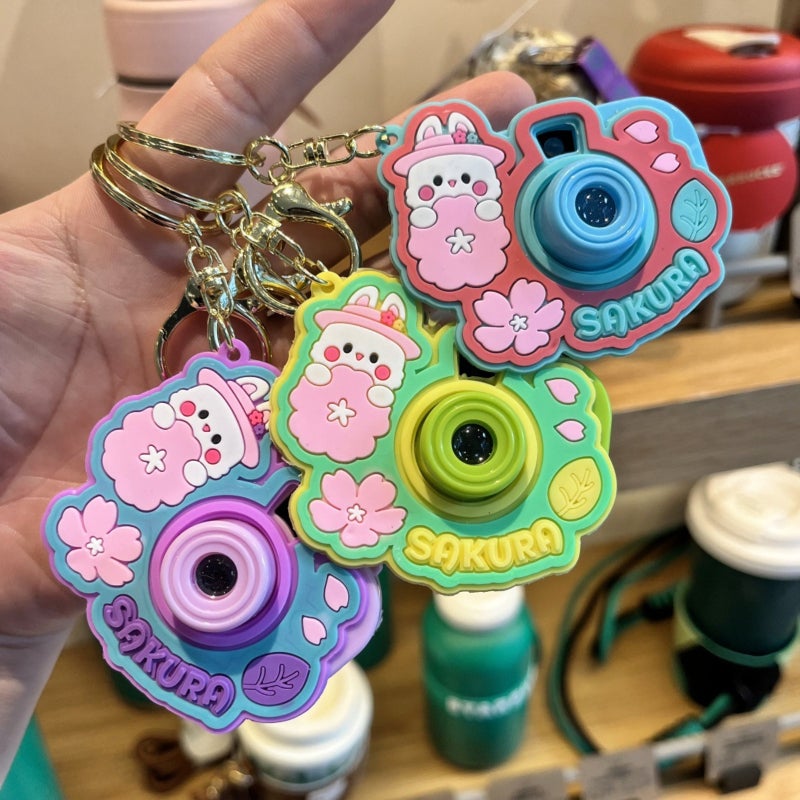 Cartoon Projector Keychain Toy: Durable Plastic Pink2 - Multifunctional Compact Charm for Kids, Cartoon Fans and Bag Accessory Lovers - Image 2