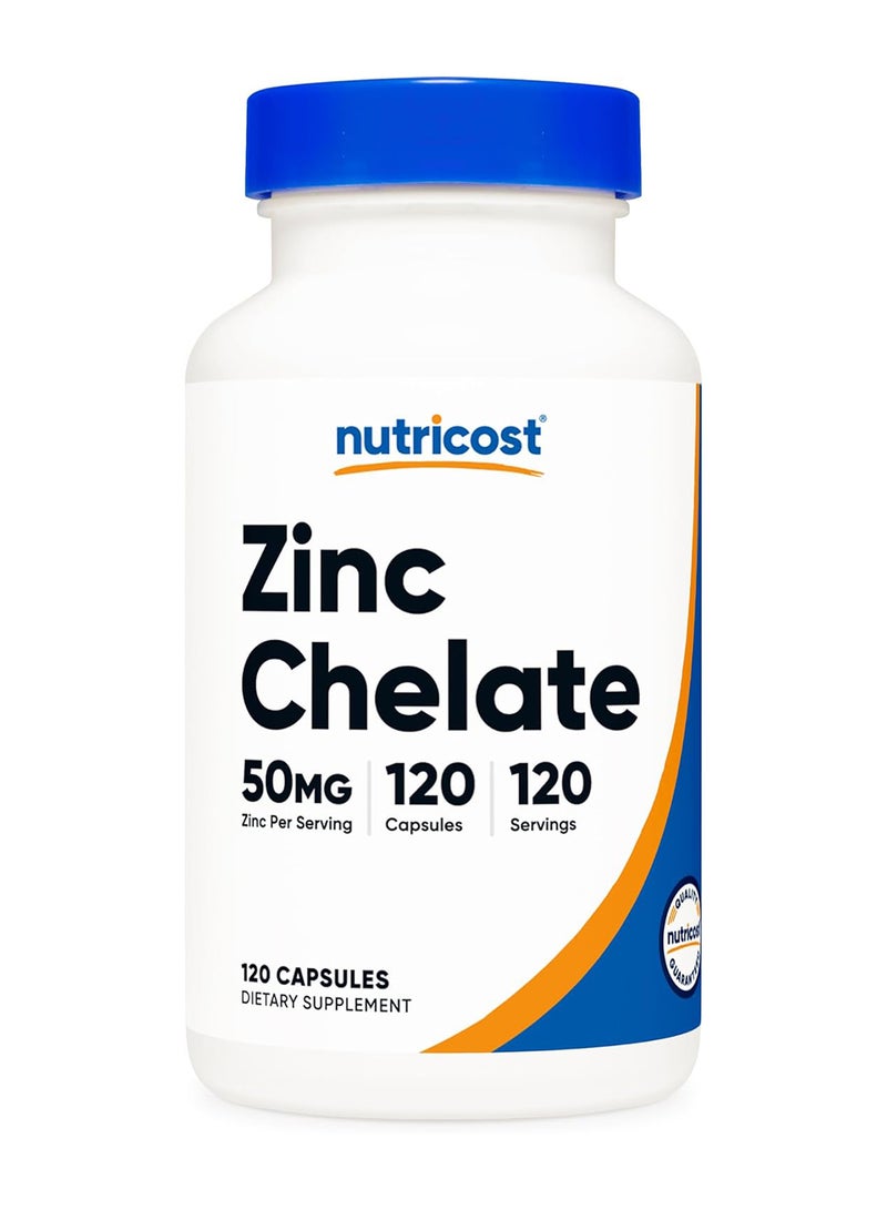 Nutricost Zinc Chelate 50 Mg 120 Vegetarian Capsules - Image 1