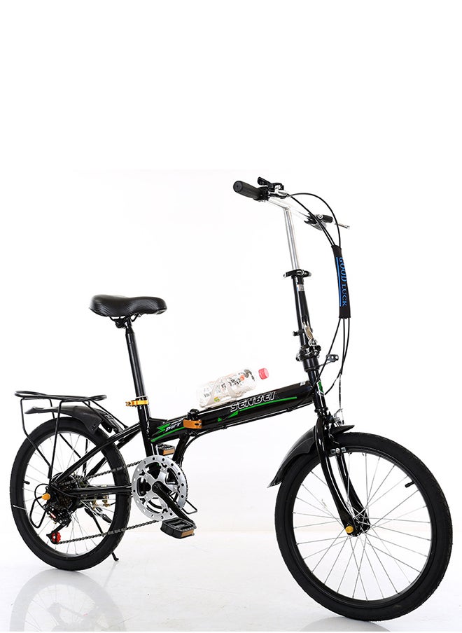 ETG 20 Inch Foldable Bike 20 Inch, Adult Portable City Bicycle, Carbon Steel Bicycle Folding Bicycle, Folding Bike for Men Women Students and Urban Commuters  - Image 1