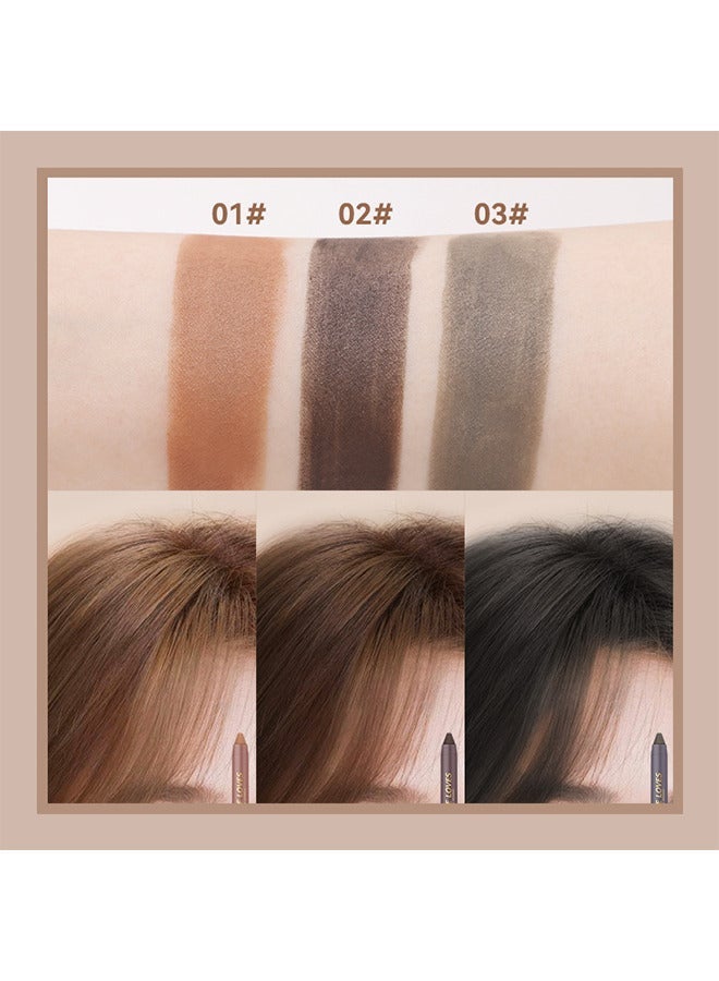 Sheloves Hairline Filler Pen Hair Line Shadow Powder Stick Hair Volumizing Powder Fill In Receding Hairlines Bald Spots Wide Parts Forehead Side Double-Ended Hairline Powder Hair Root Dye (Ash Brown) - Image 4