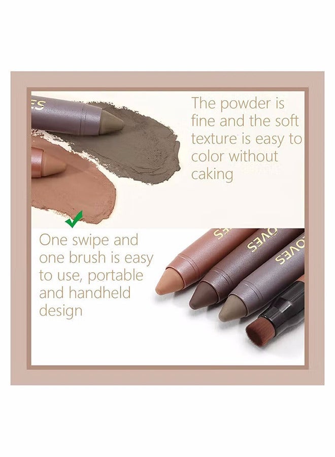 Sheloves Hairline Filler Pen Hair Line Shadow Powder Stick Hair Volumizing Powder Fill In Receding Hairlines Bald Spots Wide Parts Forehead Side Double-Ended Hairline Powder Hair Root Dye (Ash Brown) - Image 3