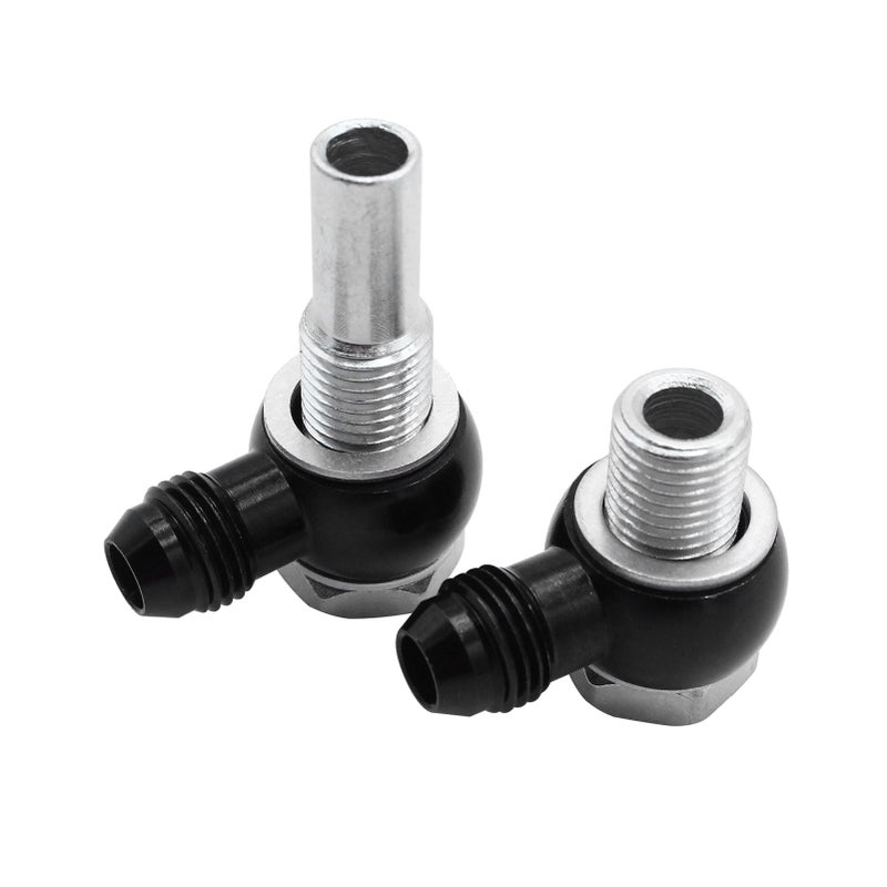 2PCS تركيبات مبرد زيت النقل بزاوية 90 درجة 6AN x 1/4NPSM بديل لـ GM 4L80E نقلات - Image 1