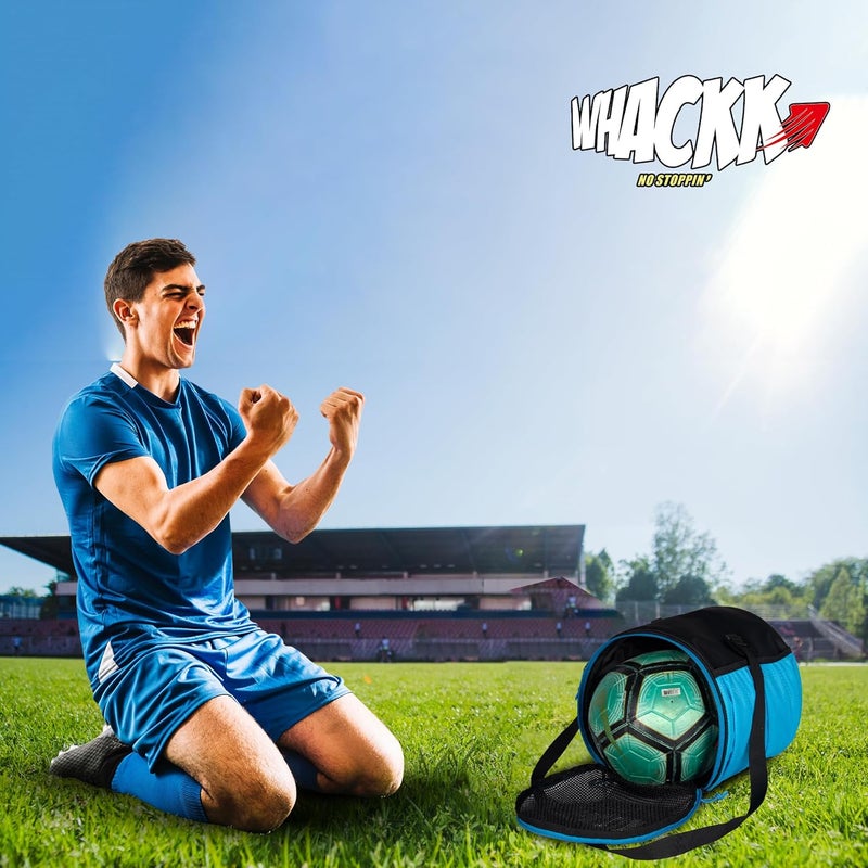 WHACKK Kick Soccer Black Blue Football Equipment Bags|Basketball Volleyball Bags |Adjustable Strap Backpack |Ball Bag |Kitbag - Made in India - Image 2