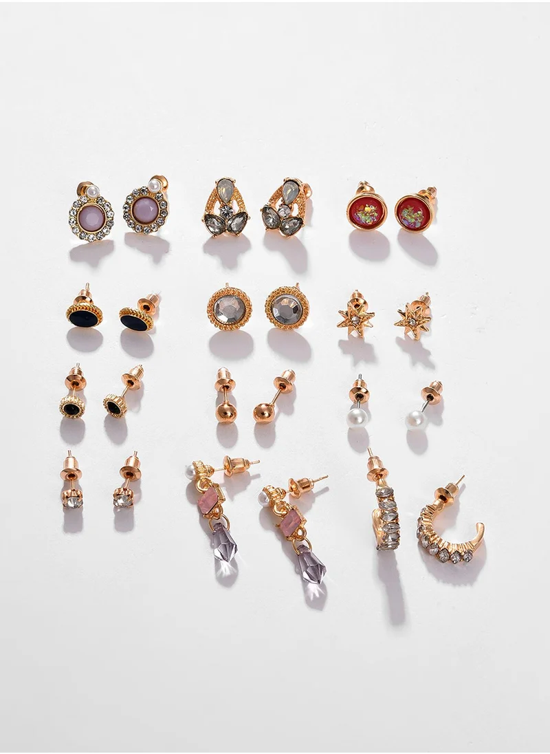SOHI Multicoloured Contemporary Stud Earrings