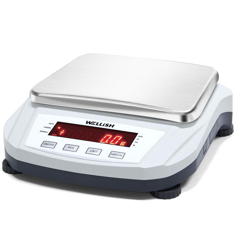 WELLiSH Lab Scale 5000g/0.1g High Precision Digital Scale Analytical Balance Electronic Scale for Kitchen Lab Weighing - Image 1