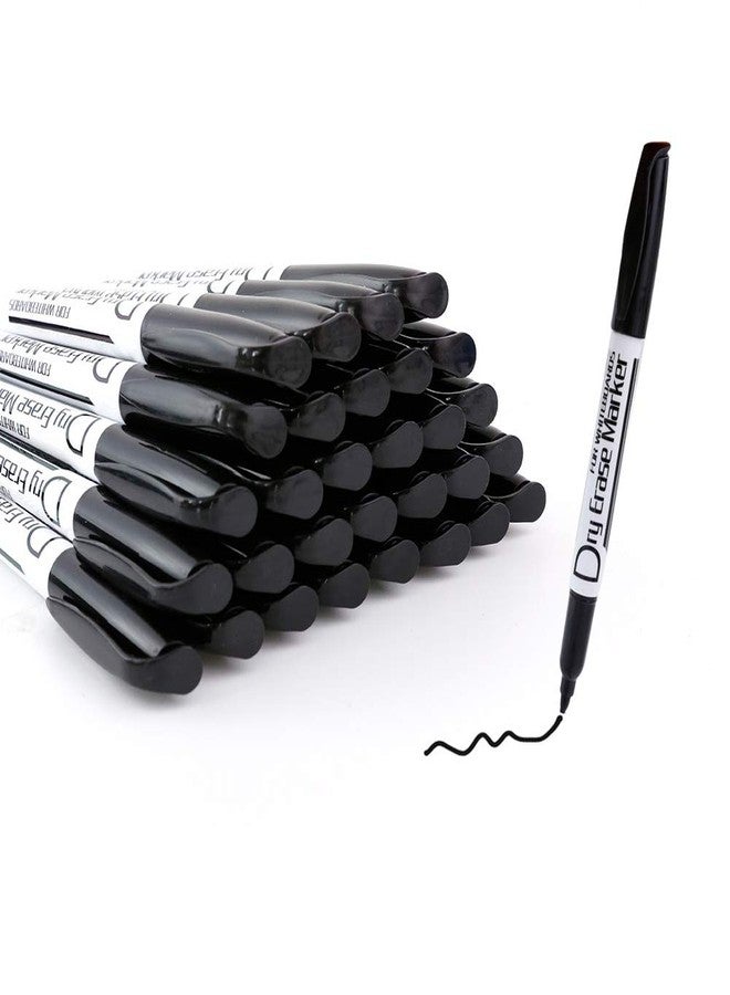 Volcanics Black Dry Erase Markers Low Odor Fine Whiteboard Markers Thin Box of 80 - Image 2